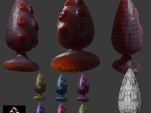 Tentacle Plug Lowpoly Sextoy 3D Model