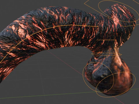Lava Penis Lowpoly Rigged 3D Model