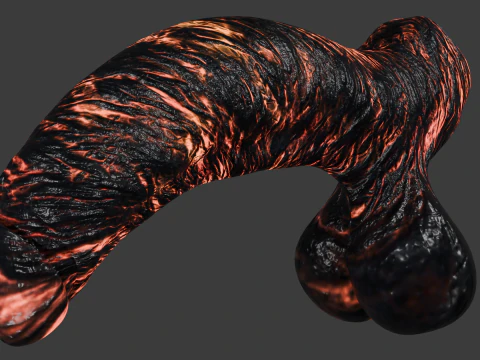 Lava Penis Lowpoly Rigged 3D Model