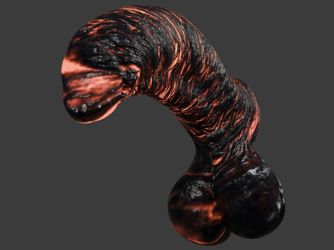 Lava Penis Lowpoly Rigged 3D Модель