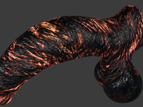 Lava Penis Lowpoly Rigged 3D Модель