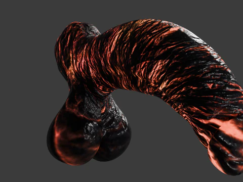 Lava Penis Lowpoly Rigged 3D Model