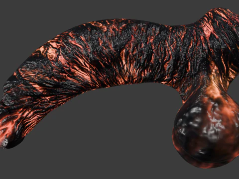 Lava Penis Lowpoly Rigged 3D Model