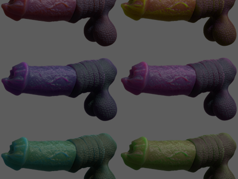 Hecarelion Dragon Horse Penis Sextoy Rigged 3D Model