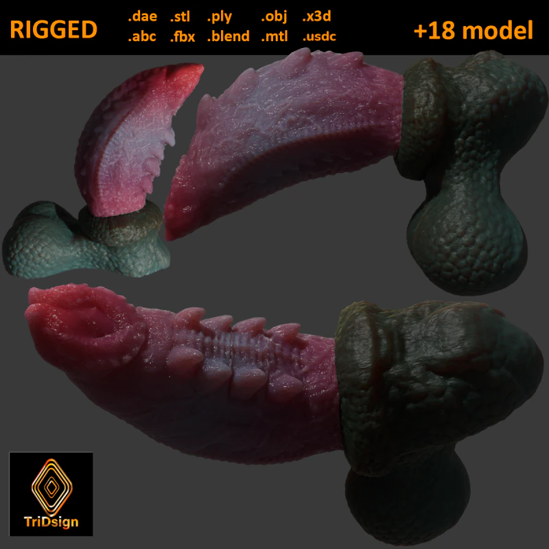 Fantasy Skiritix Drag&oacute;n Pene Sextoy Rigged Modelo 3D .c4d .max .obj .3ds .fbx .stl .blend 