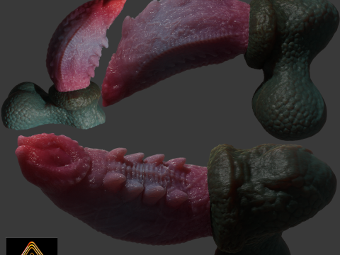 Fantasy Skiritix Dragon Penis Sextoy Rigged 3D Model
