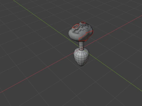 Spooky Pumpkin Plug Lowpoly Sextoy 3D Model