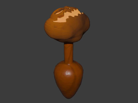 Spooky Pumpkin Plug Lowpoly Sextoy 3D Model