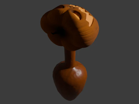 Spooky Pumpkin Plug Lowpoly Sextoy 3D Model