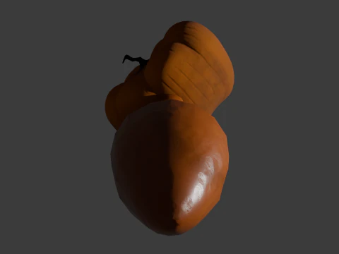 Spooky Pumpkin Plug Lowpoly Sextoy 3D Model