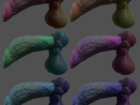 Fantasiedraak Eragan Penis Sextoy opgetuigd 3D Model