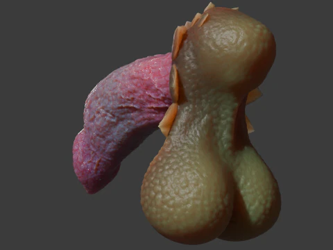 Fantasiedraak Eragan Penis Sextoy opgetuigd 3D Model