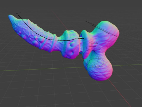 Spooky Werewolf Penis Sextoy Rigged 3D Model