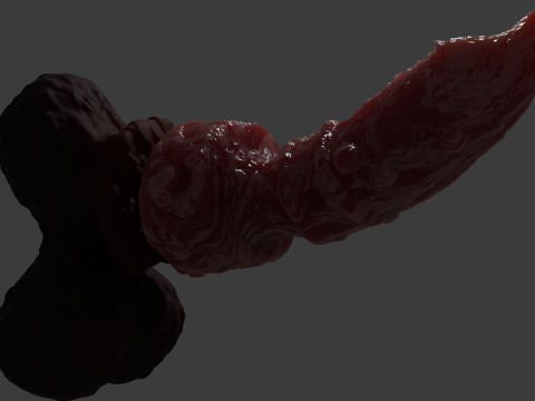 Spooky Werewolf Penis Sextoy Rigged 3D Model
