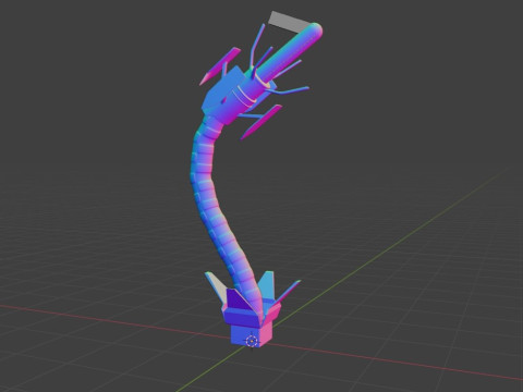 Dandadan Robot Alien Penis Sextoy Lowpoly Rigged Modelo 3D