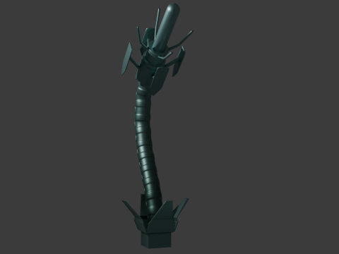 Dandadan Robot Alien Penis Sextoy Lowpoly Rigged Modelo 3D