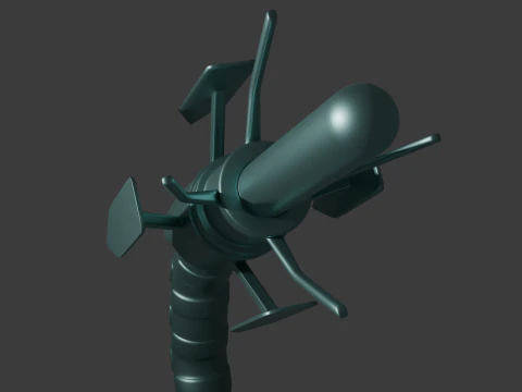 Dandadan Robot Alien Penis Sextoy Lowpoly Rigged 3D Model