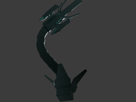 Dandadan Robot Alien Penis Sextoy Lowpoly Rigged Modelo 3D