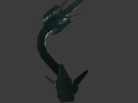 Dandadan Robot Alien Penis Sextoy Lowpoly Rigged 3D Model