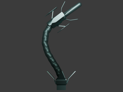 Dandadan Robot Alien Penis Sextoy Lowpoly Rigged Modelo 3D