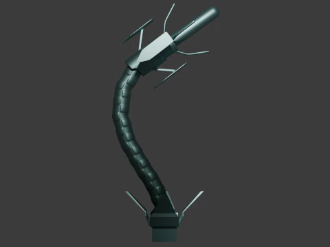 Dandadan Robot Alien Penis Sextoy Lowpoly Rigged 3D Model
