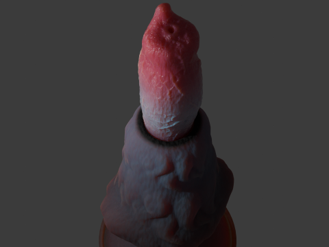 Sheathed Dog Penis Sextoy Rigged 3D 모델