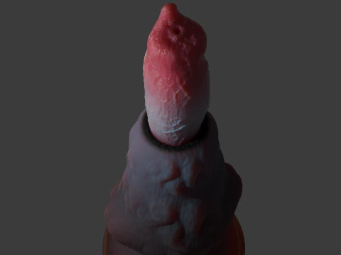 Sextoy de p&ecirc;nis de cachorro com bainha Rigged Modelo 3D