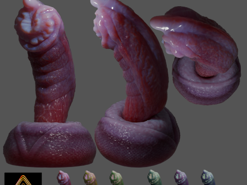 Fantasy Nikrann Dragon Penis Sextoy Low Poly Rigged 3D Model