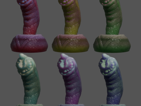 Fantasy Nikrann Dragon Penis Sextoy Low Poly Rigged 3D 模型