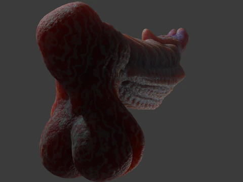 Fantasy Alien Gurax Penis Sextoy Rigged 3D Model