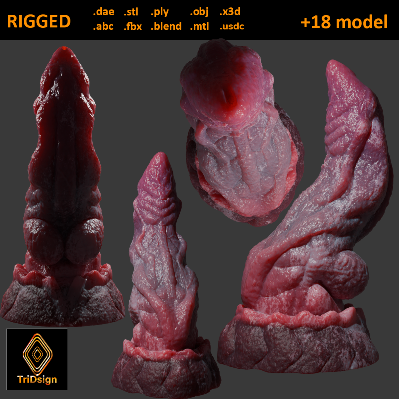 Fantasy Dragon Penis Sextoy Gorgrand Rigged 3D Модель .c4d .max .obj .3ds .fbx .stl .blend