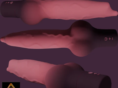 Minima Dog Vibrador P&ecirc;nis Sextoy Low Poly Modelo 3D