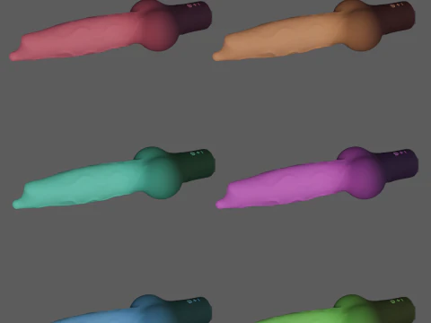 Minima Dog Vibrator Penis Sextoy Low Poly 3D Model