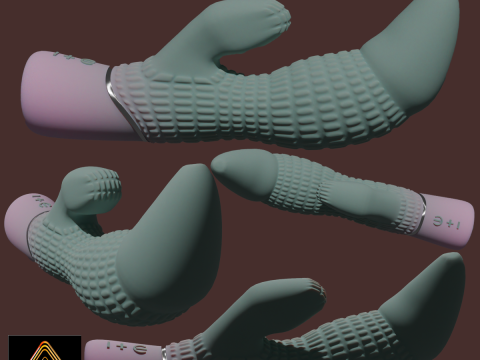 Minima Quon Dragon Vibrator Penis Sextoy Lowpoly Animated Rigged 3D 模型