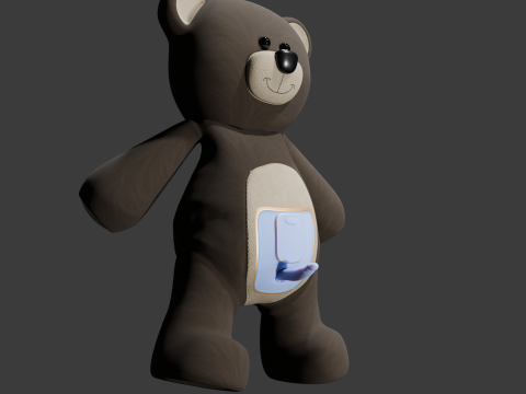 Teddy Bear Sextoy Machine Animated and Rigged 3D 모델
