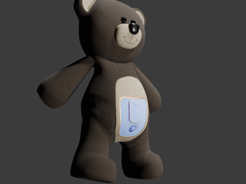 Teddy Bear Sextoy Machine Animated and Rigged 3D 모델
