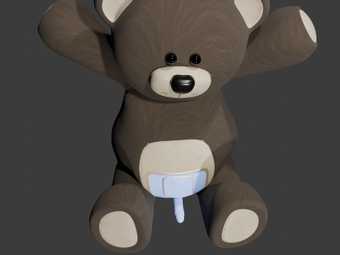 Teddy Bear Sextoy Machine Animated and Rigged 3D 모델