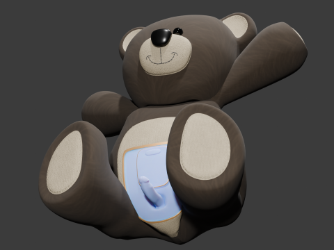Teddy Bear Sextoy Machine Animated and Rigged 3D 모델