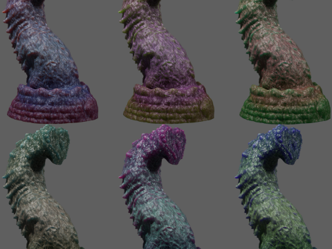 Fantasy Nogran Dragon Penis Sextoy Lowpoly Rigged 3D Model