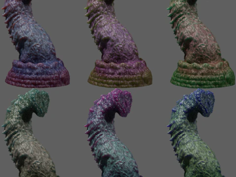 Fantasy Nogran Dragon Penis Sextoy Lowpoly Rigged 3D Model