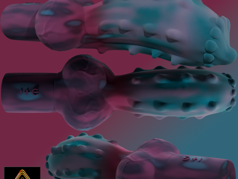 Minima Monster Dog Penis Sextoy Lowpoly Modelo 3D