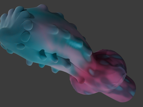 Minima Monster Dog Penis Sextoy Lowpoly 3D Модель