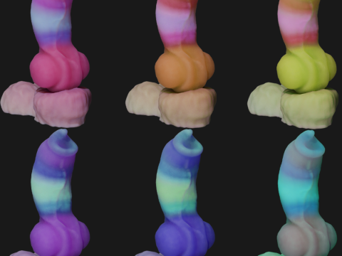 Cottoncandy Werewolf Penis Sextoy Lowpoly Rigged 3D Model