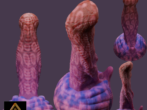 Zinitrox Alien Penis Sextoy Low Poly Rigged and Animated 3D Модель