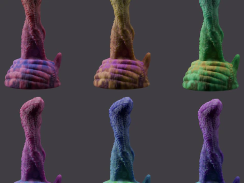 Zinitrox Alien Penis Sextoy Low Poly Rigged and Animated 3D Model