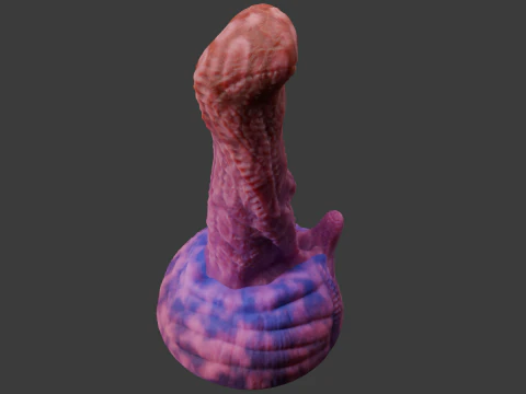 Zinitrox Alien Penis Sextoy Low Poly Rigged and Animated 3D Model
