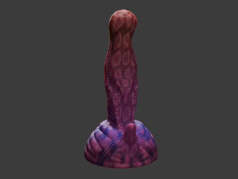 Zinitrox Alien Penis Sextoy Low Poly Rigged and Animated 3D Model