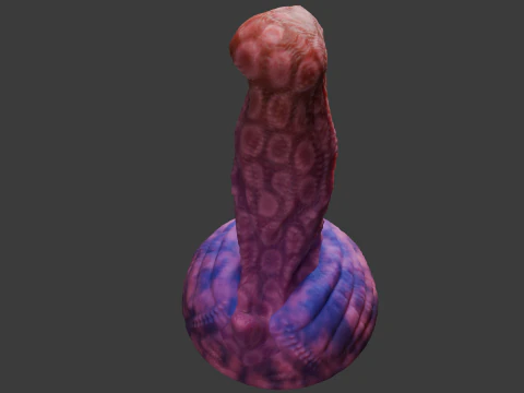 Zinitrox Alien Penis Sextoy Low Poly Rigged and Animated 3D Model