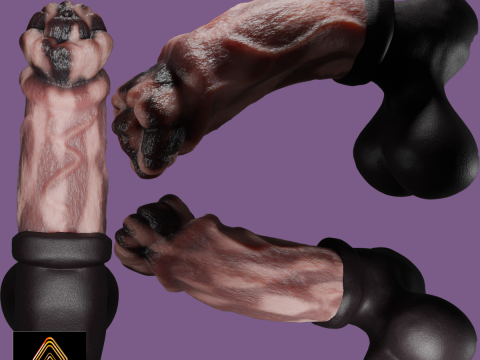 Horse Penis Low Poly Rigged and Animated 3Dモデル