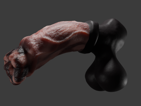 Horse Penis Low Poly Rigged and Animated 3D Модель